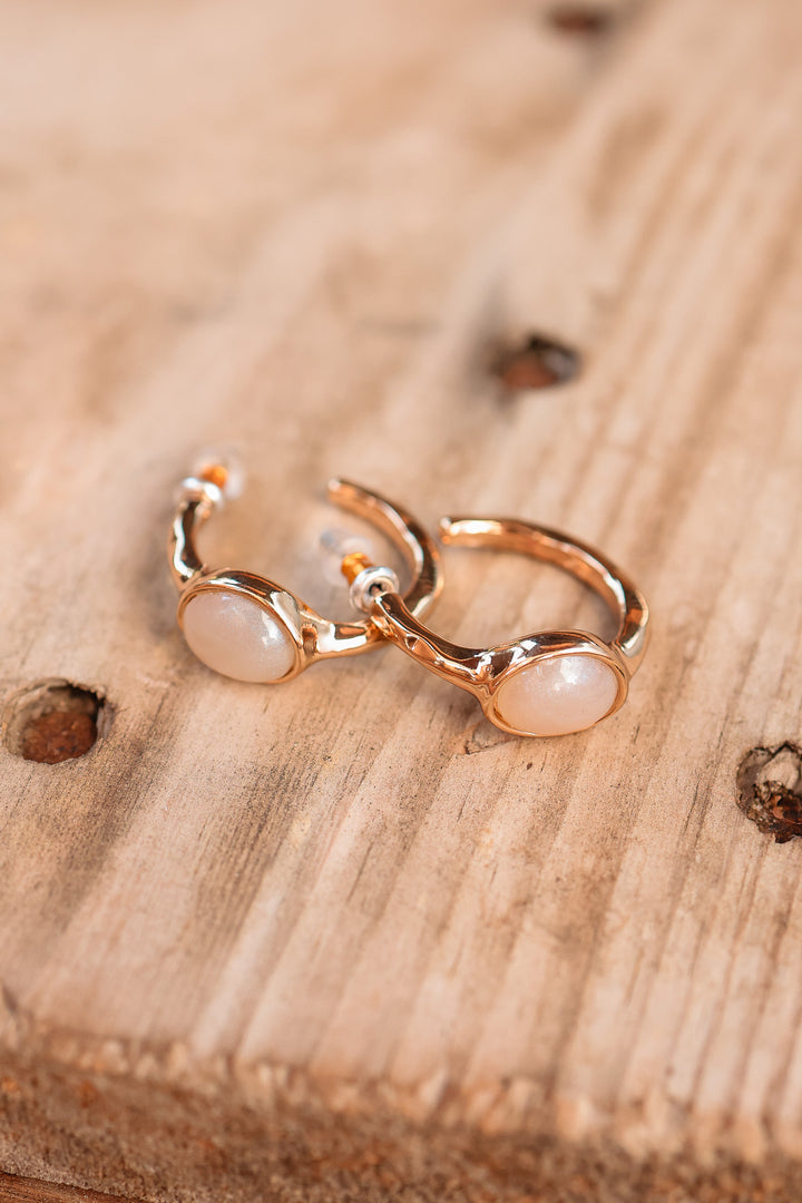 Acrylic Opal Stone Hoop Earrings