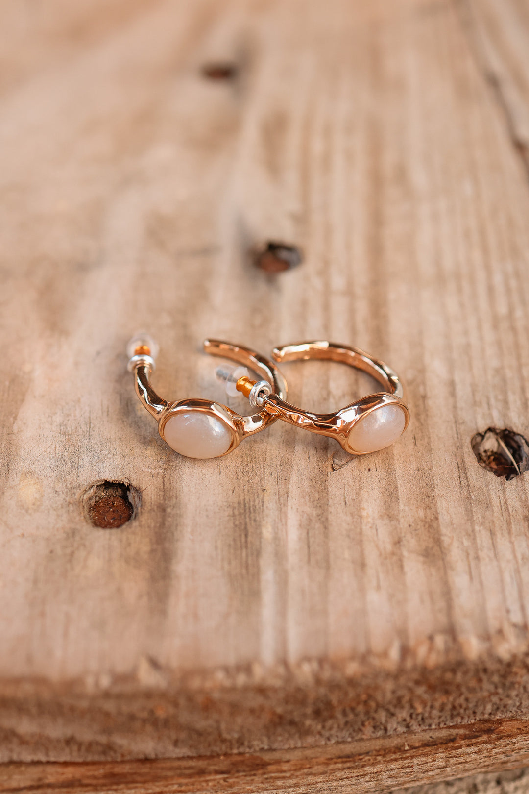 Acrylic Opal Stone Hoop Earrings