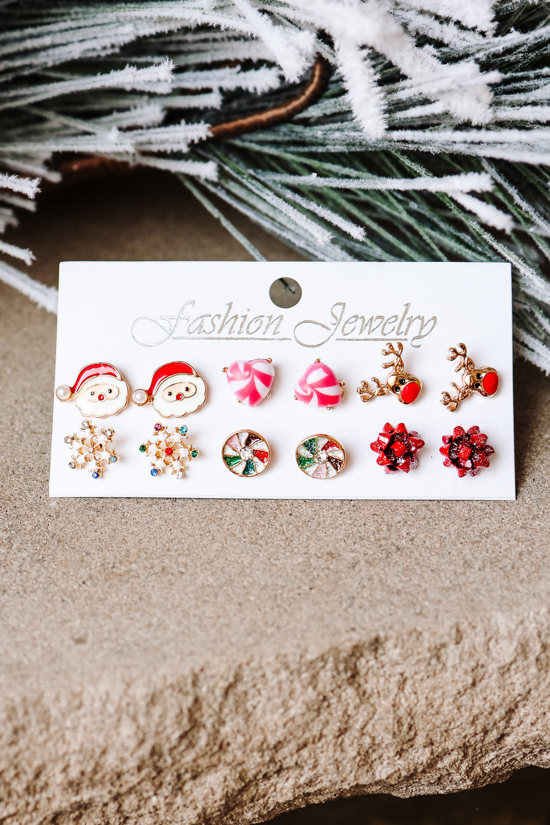 Candy Cane Swirls Holiday Earring Set