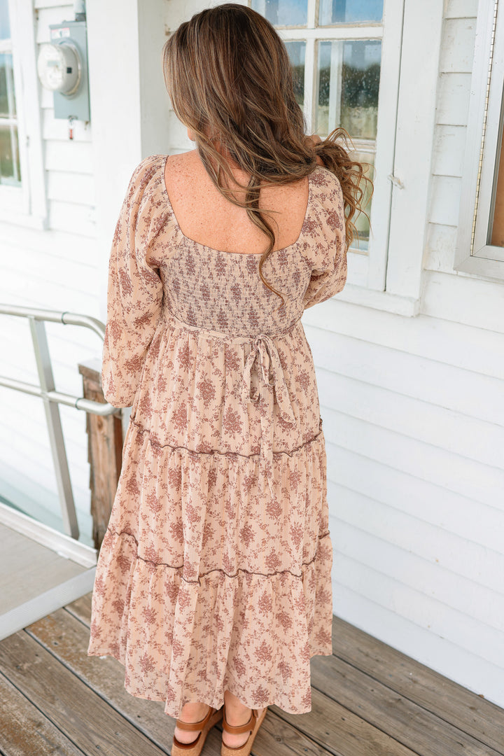 Carly Floral Bubble Sleeve Maxi Dress