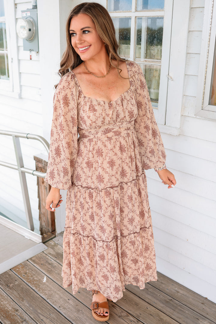 Carly Floral Bubble Sleeve Maxi Dress