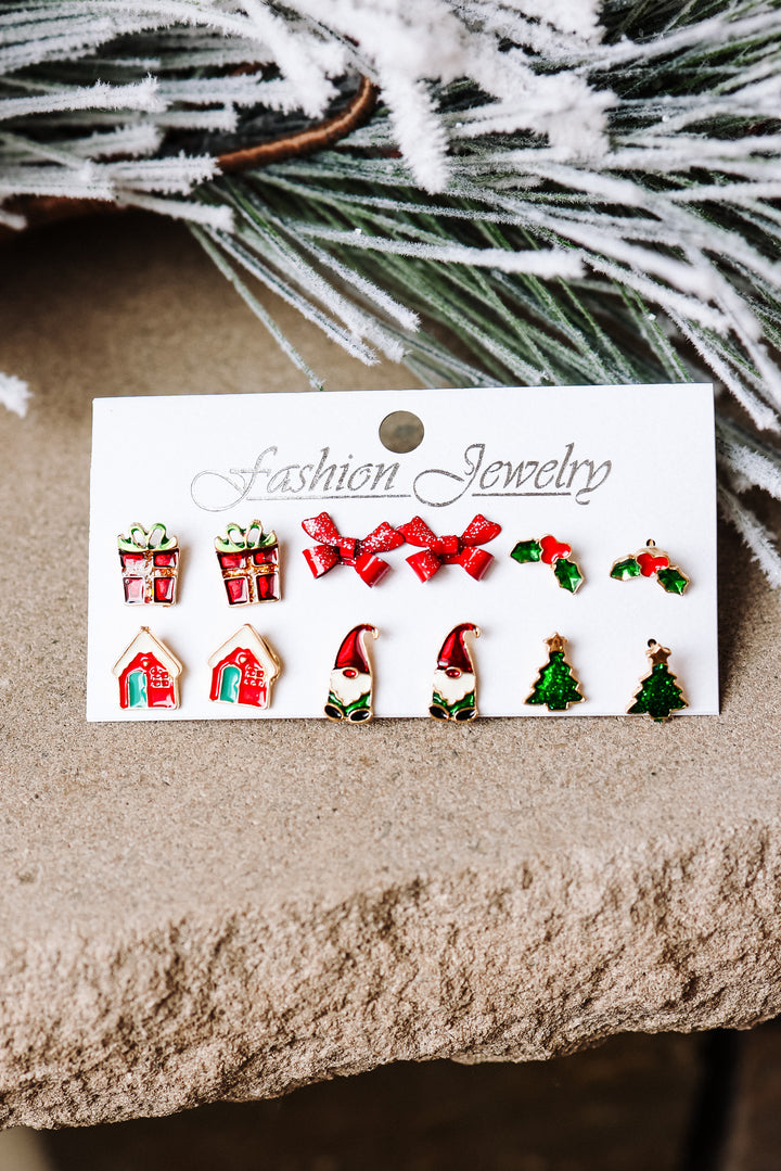 Festive Gnomes Holiday Earring Set