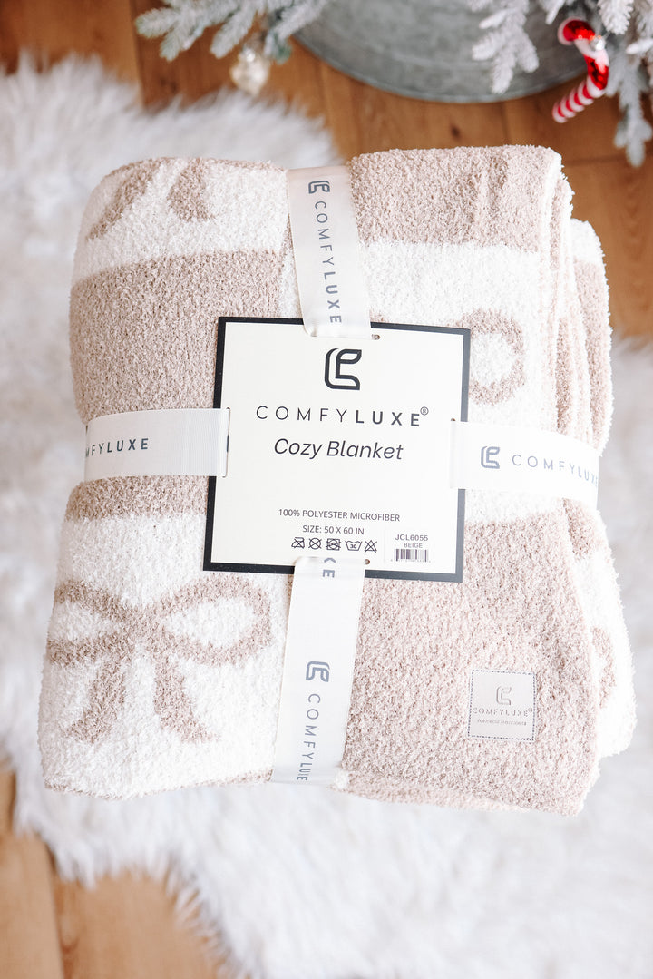 Checkered & Ribbon Comfy Luxe Blanket