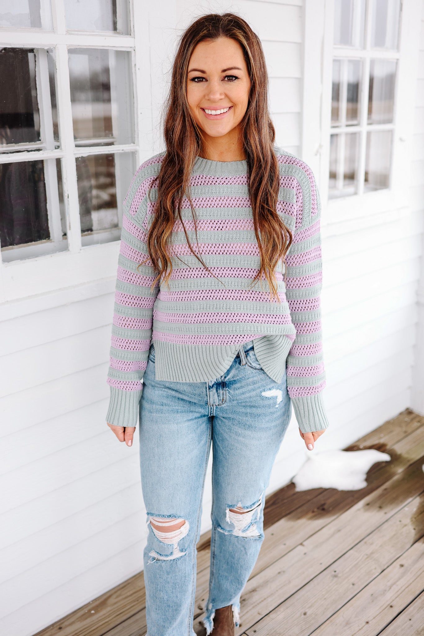 Ava Stripe Knit Sweater