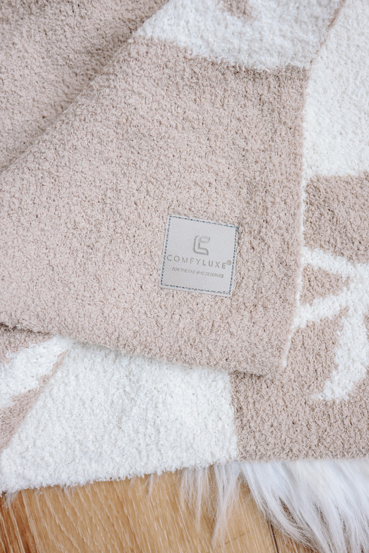 Checkered & Ribbon Comfy Luxe Blanket