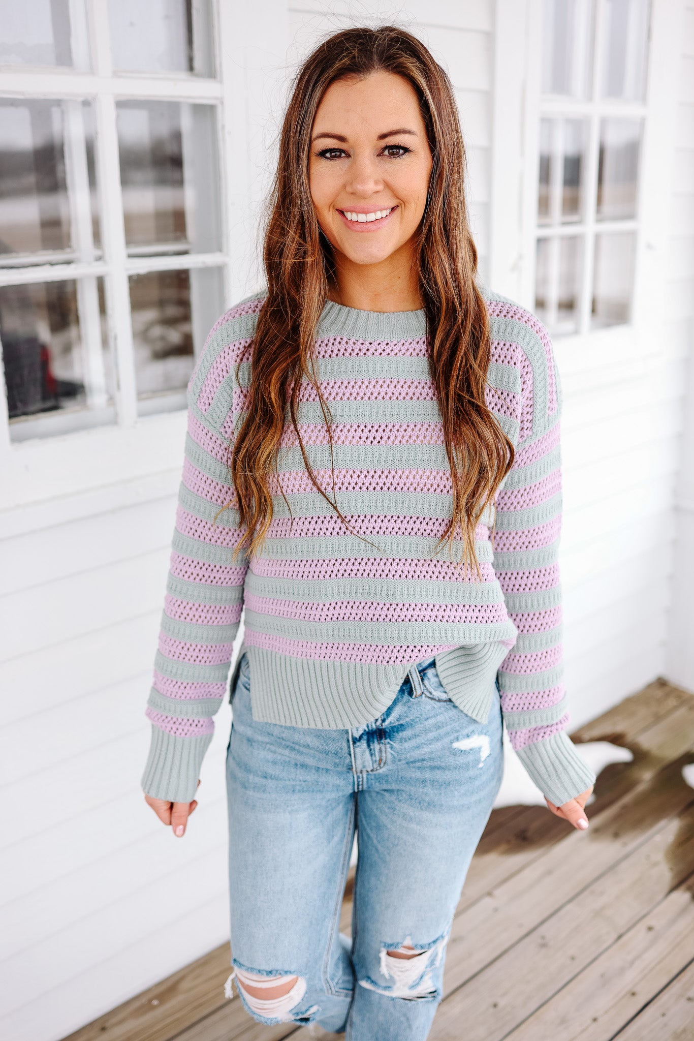 Ava Stripe Knit Sweater