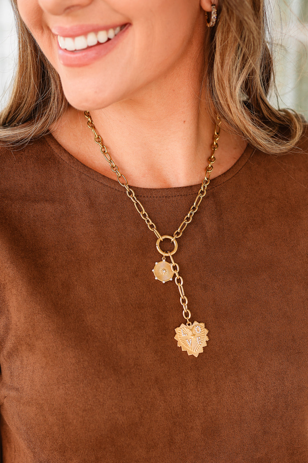 Sunburst Heart Love Pendant Necklace