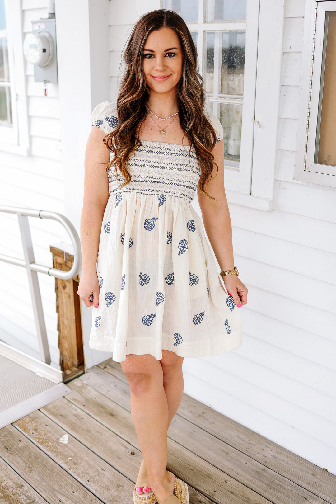 Melody Embroidered Babydoll Dress Aiden & Oak Melody Embroidered Babydoll Dress Aiden & Oak