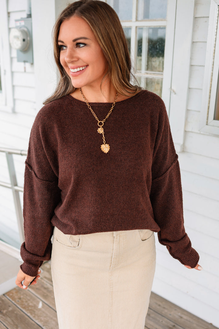 Jenna Cashmere Touch Sweater - Brown