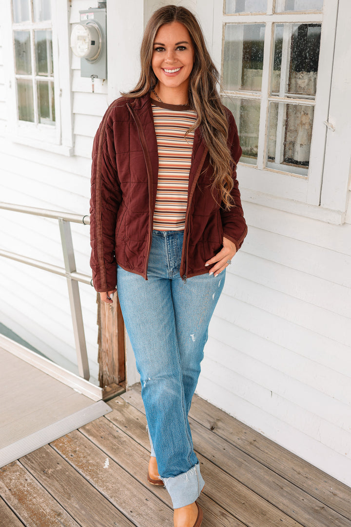 Tyler Soft Quilted Jacket - Dark Brown