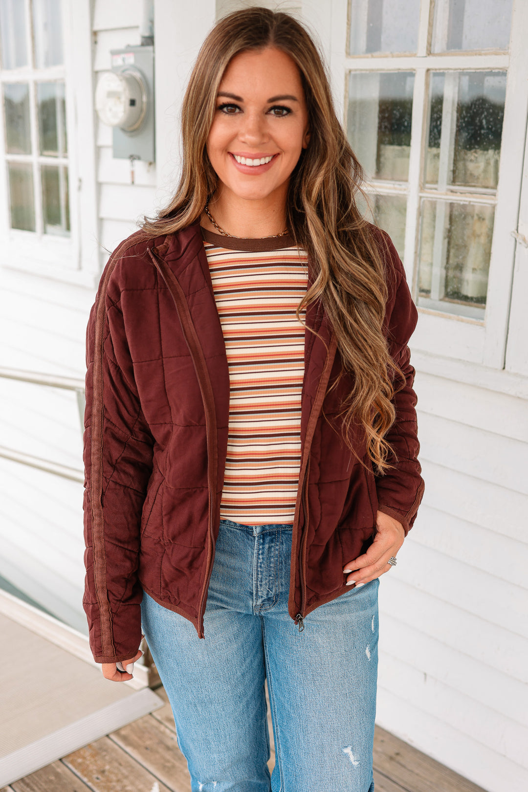 Tyler Soft Quilted Jacket - Dark Brown