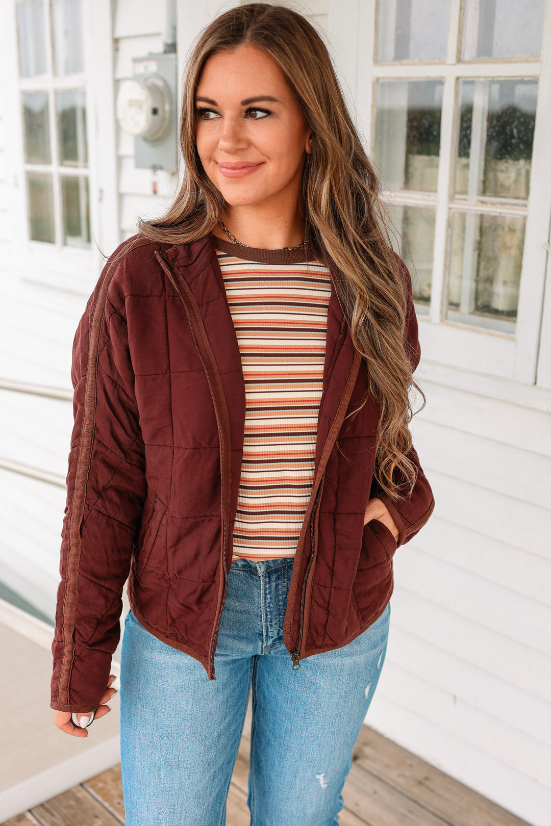 Tyler Soft Quilted Jacket - Dark Brown