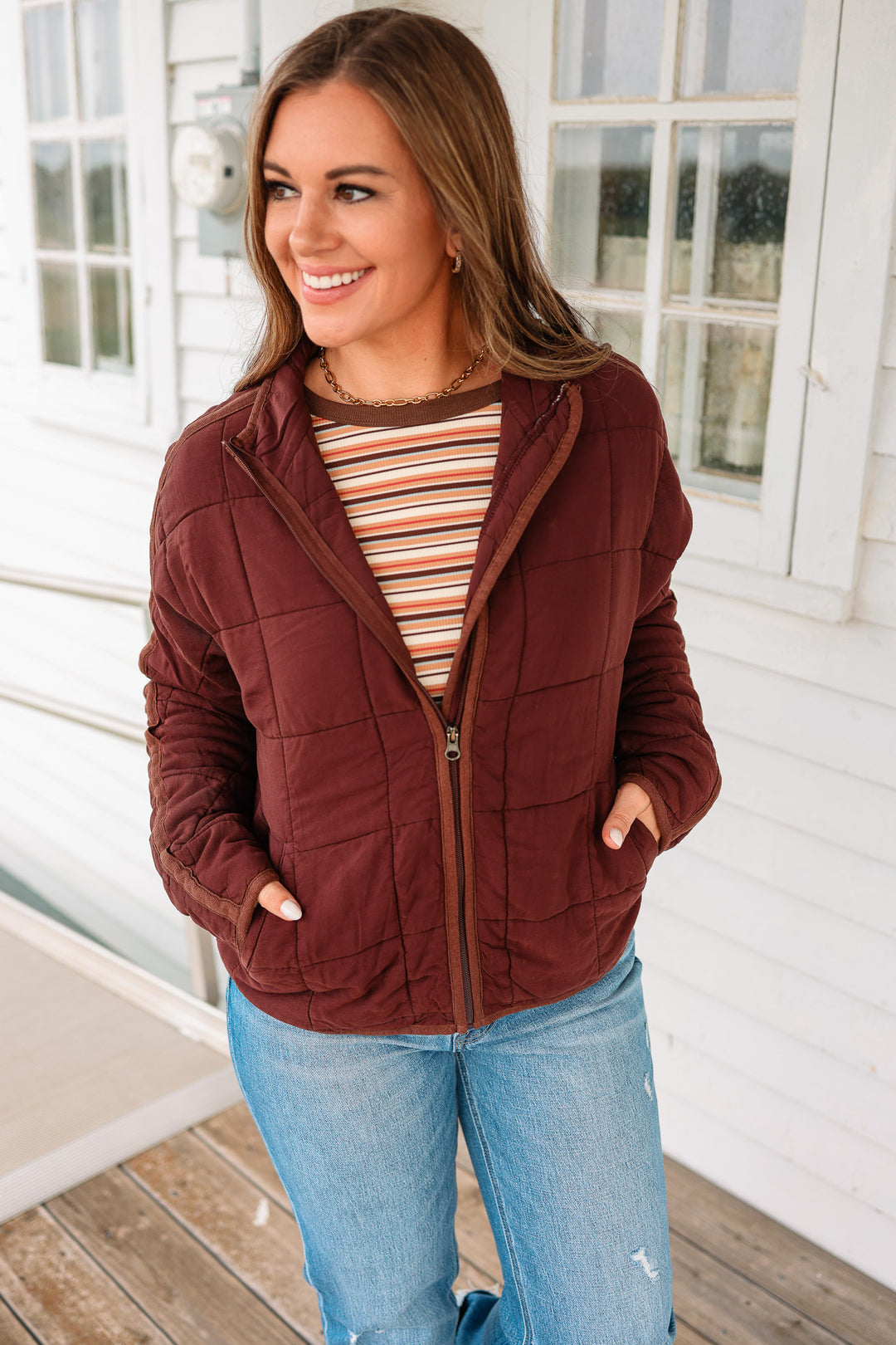 Tyler Soft Quilted Jacket - Dark Brown