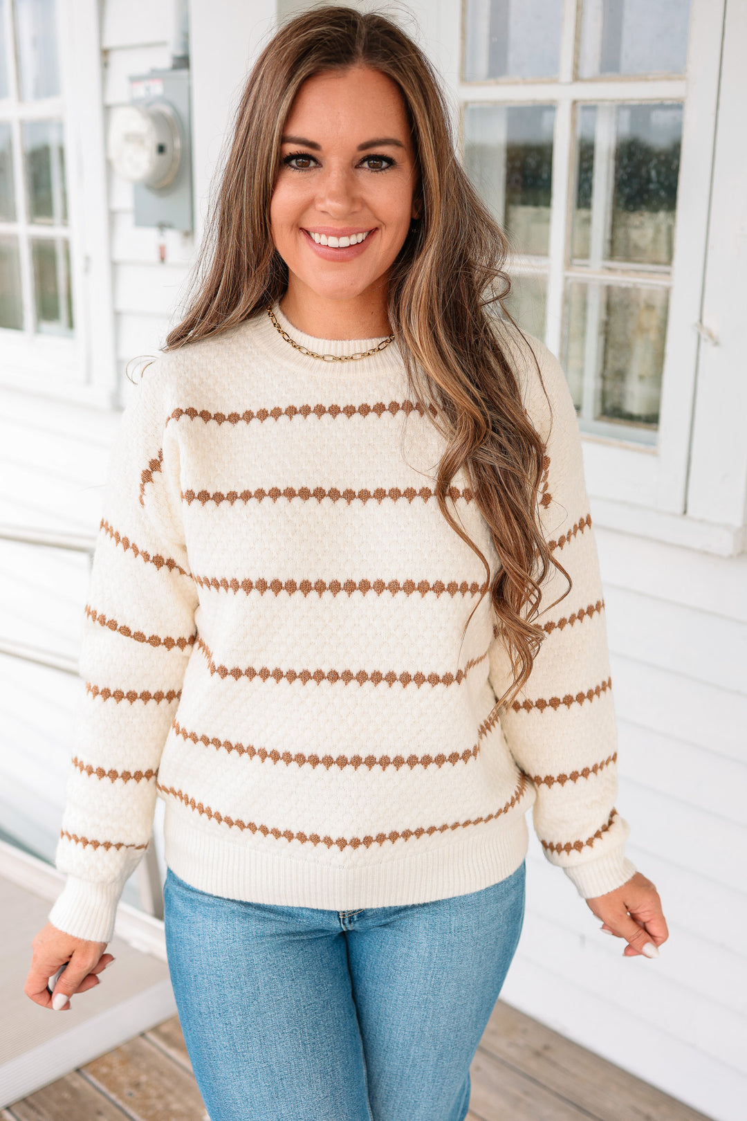 Adria Honeycomb Striped Sweater