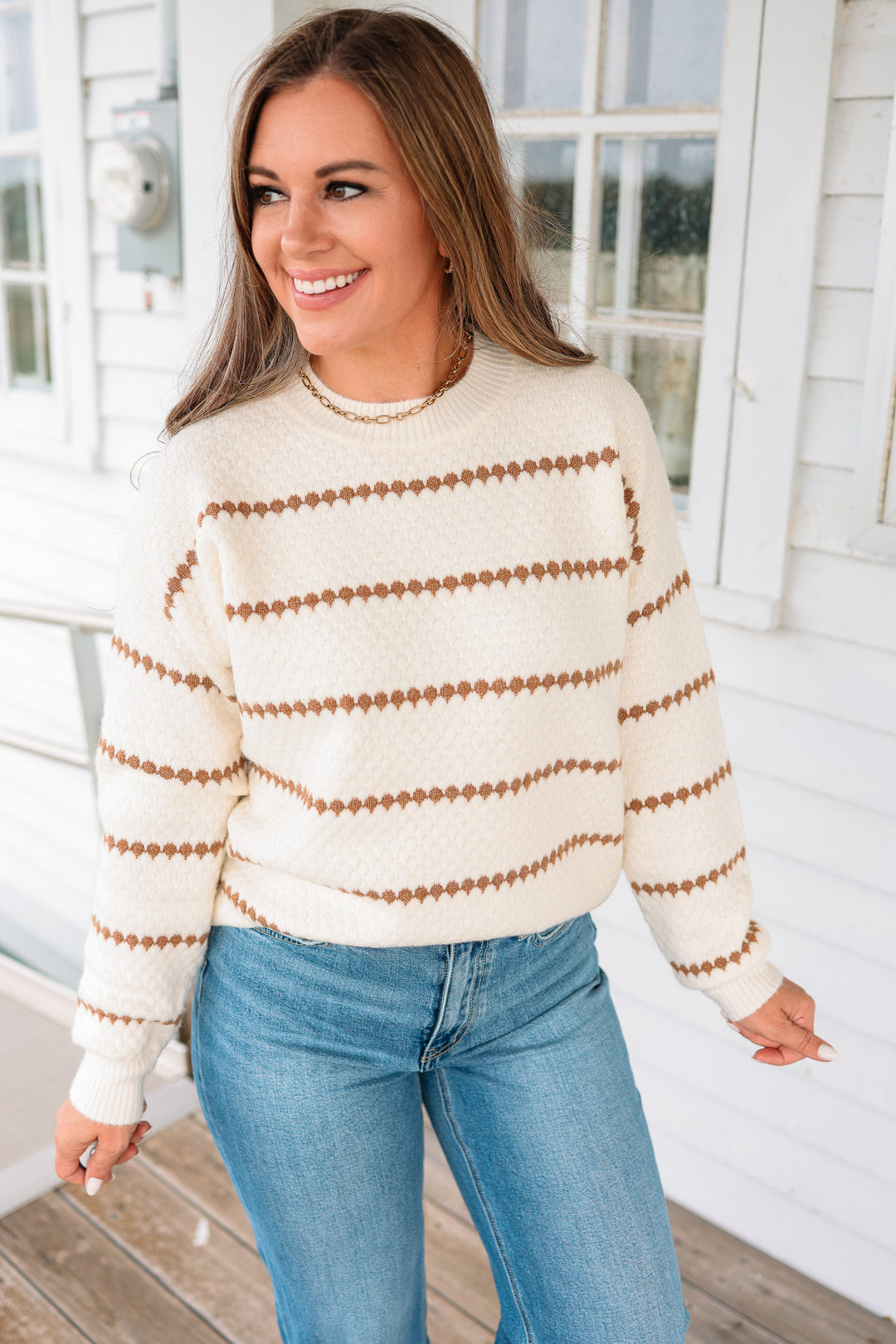 Adria Honeycomb Striped Sweater