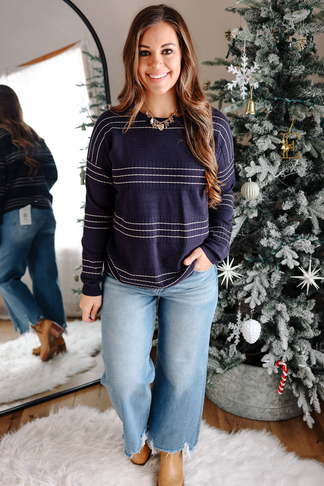 Hannah Stitch Striped Sweater