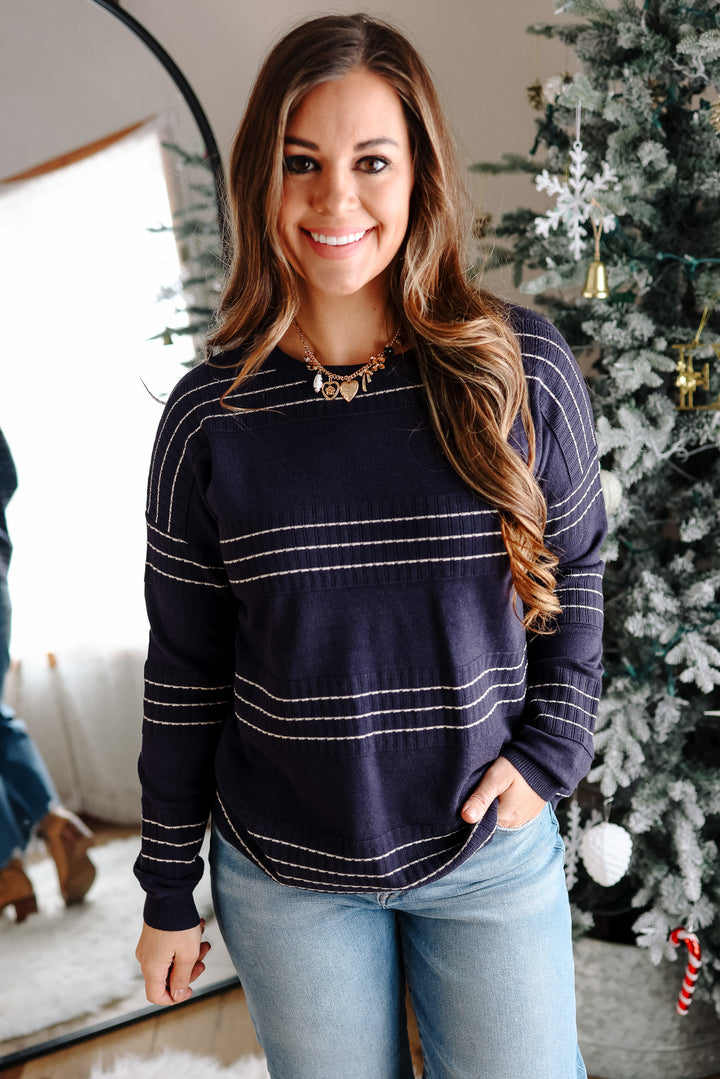 Hannah Stitch Striped Sweater