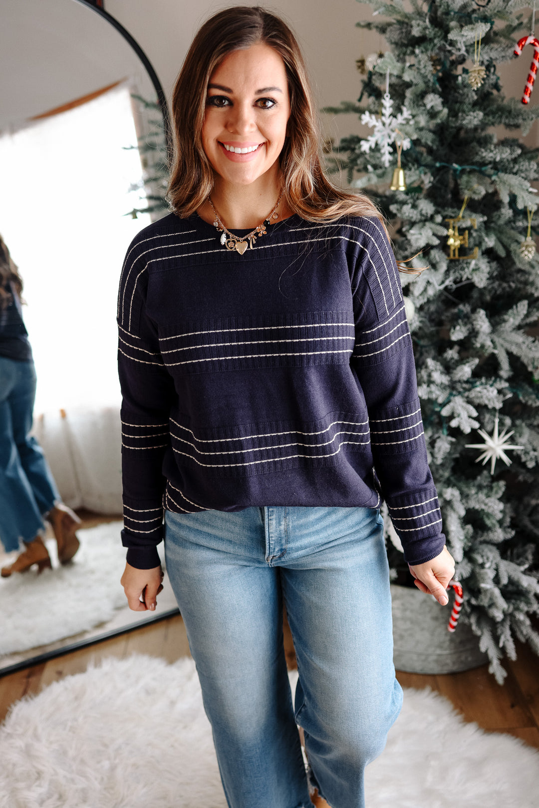 Hannah Stitch Striped Sweater
