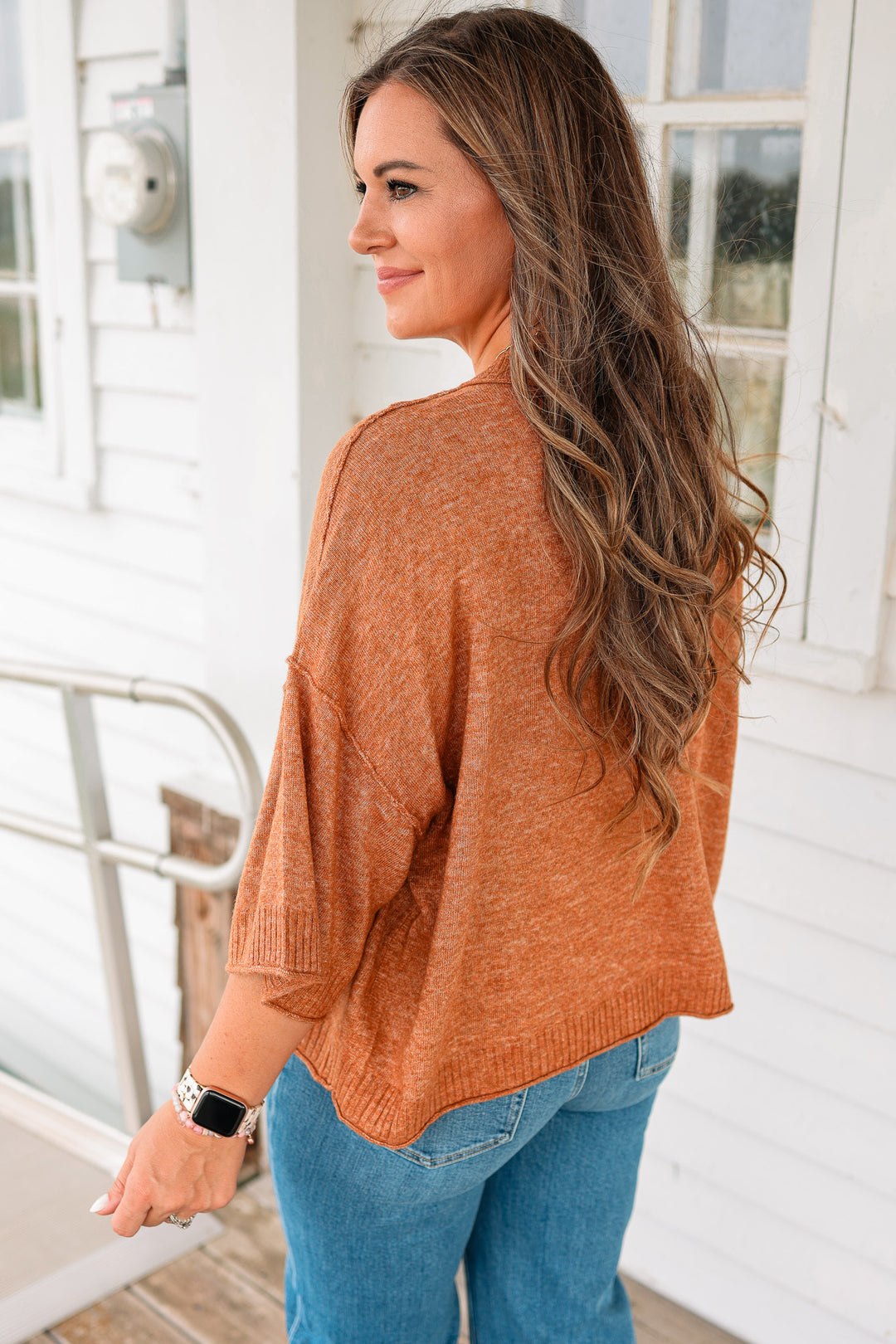 Kate Short Sleeve Sweater - Mocha