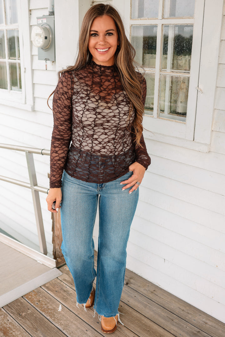 Vienna Mockneck Lace Top
