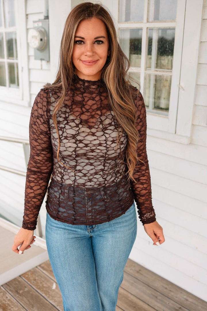 Vienna Mockneck Lace Top