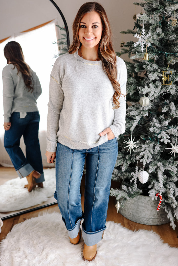 Erica Colored Stitching Sweater