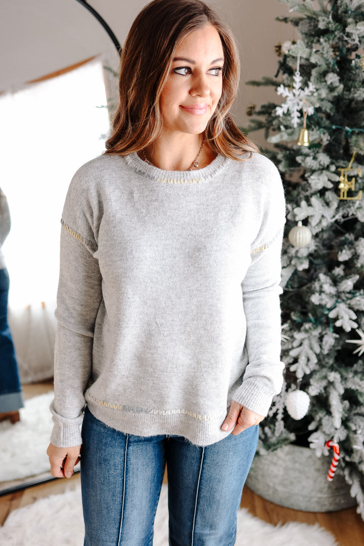 Erica Colored Stitching Sweater