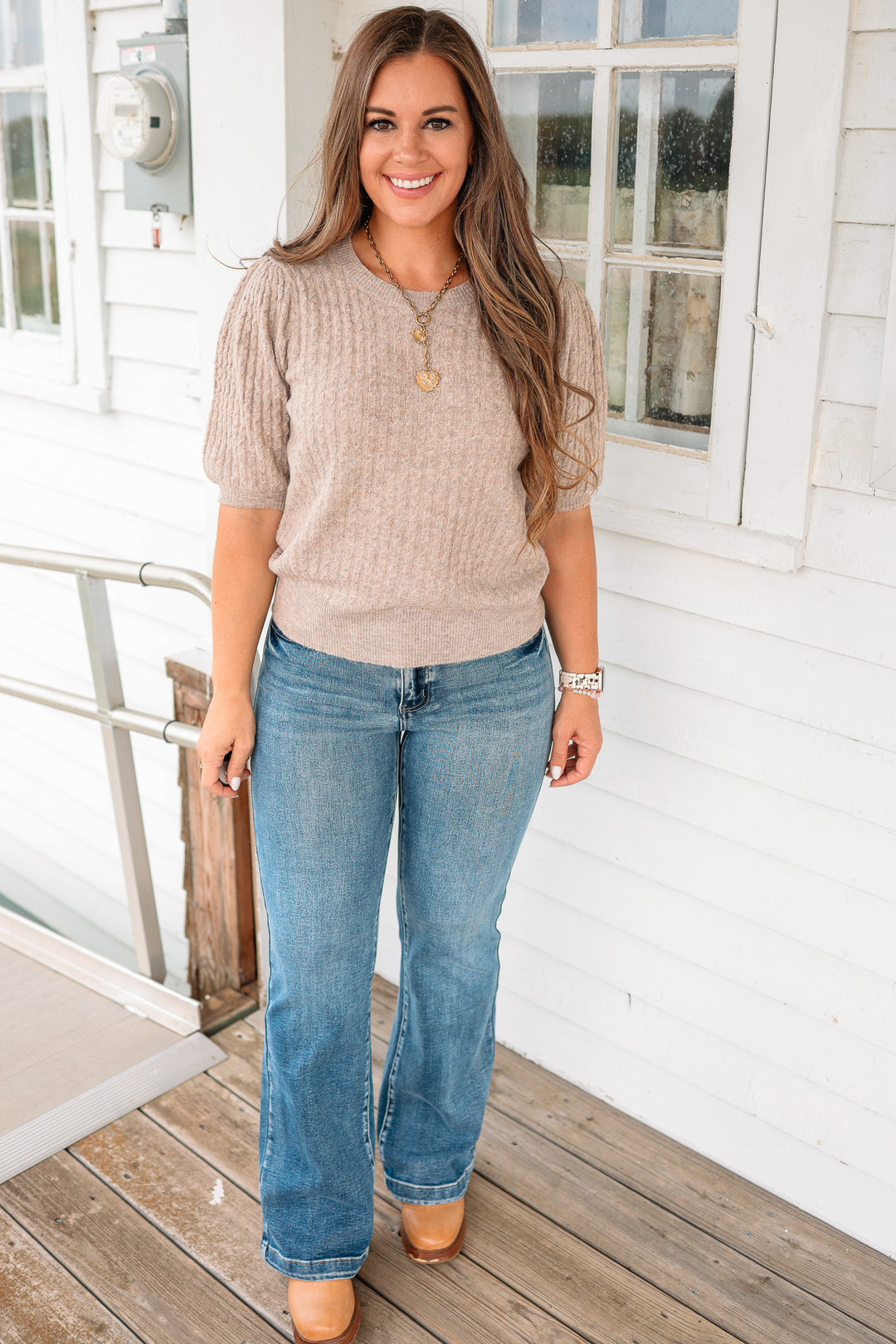 Taryn Cable Knit Sweater - Cocoa Powder