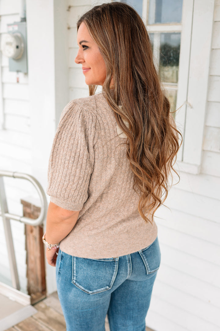 Taryn Cable Knit Sweater - Cocoa Powder