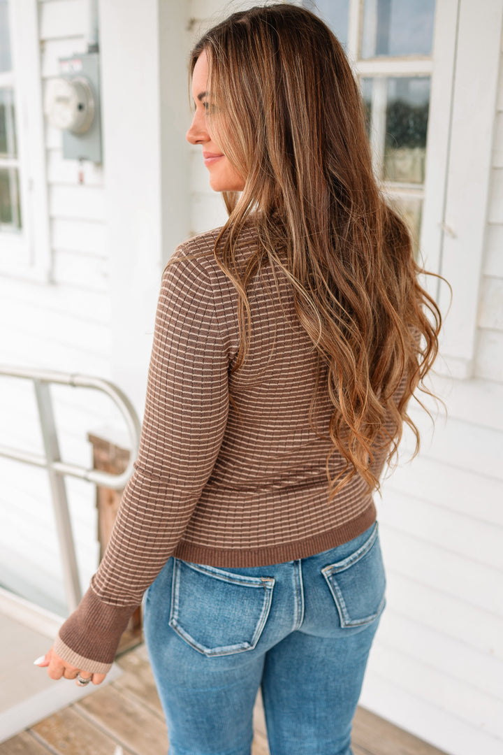 Mia Diamond Stitch Thermal Top - Mocha