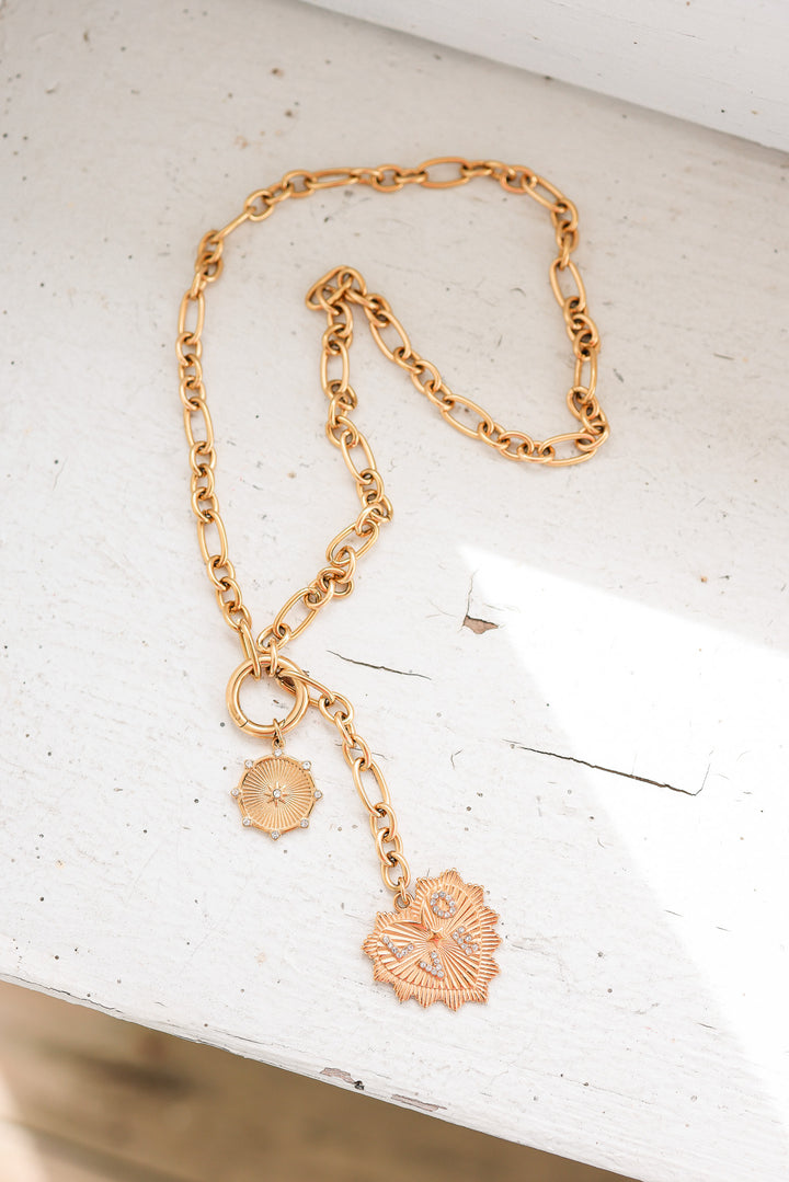 Sunburst Heart Love Pendant Necklace