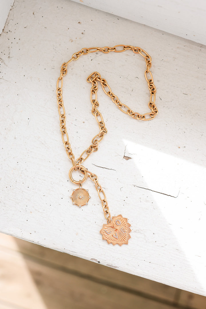 Sunburst Heart Love Pendant Necklace