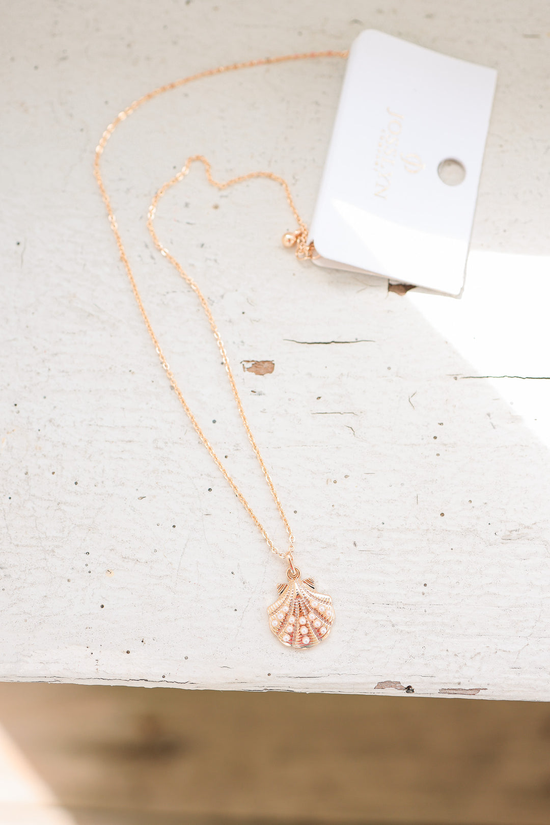 Pearl-Accented Shell Pendant Necklace