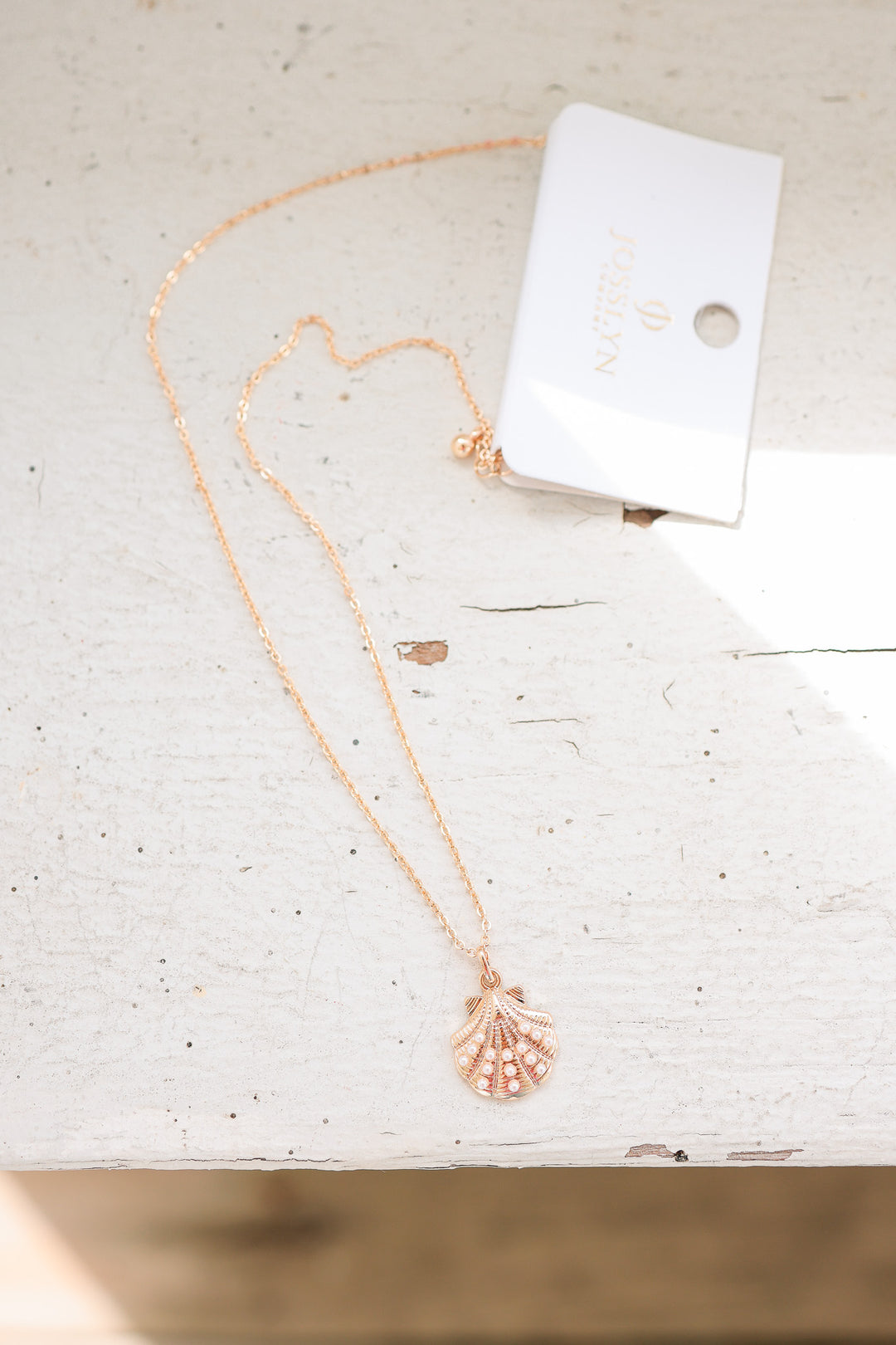 Pearl-Accented Shell Pendant Necklace