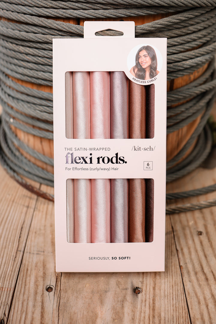Satin-Wrapped Flexi Rods 6pc Set - Rosewood