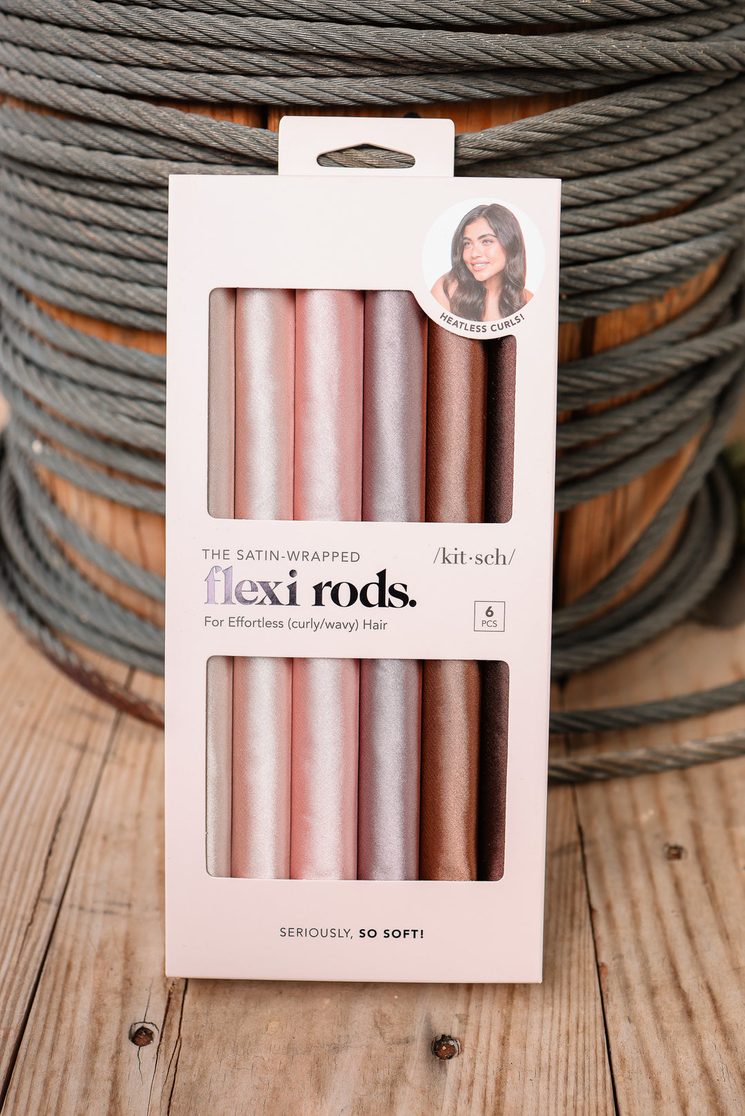 Satin-Wrapped Flexi Rods 6pc Set - Rosewood