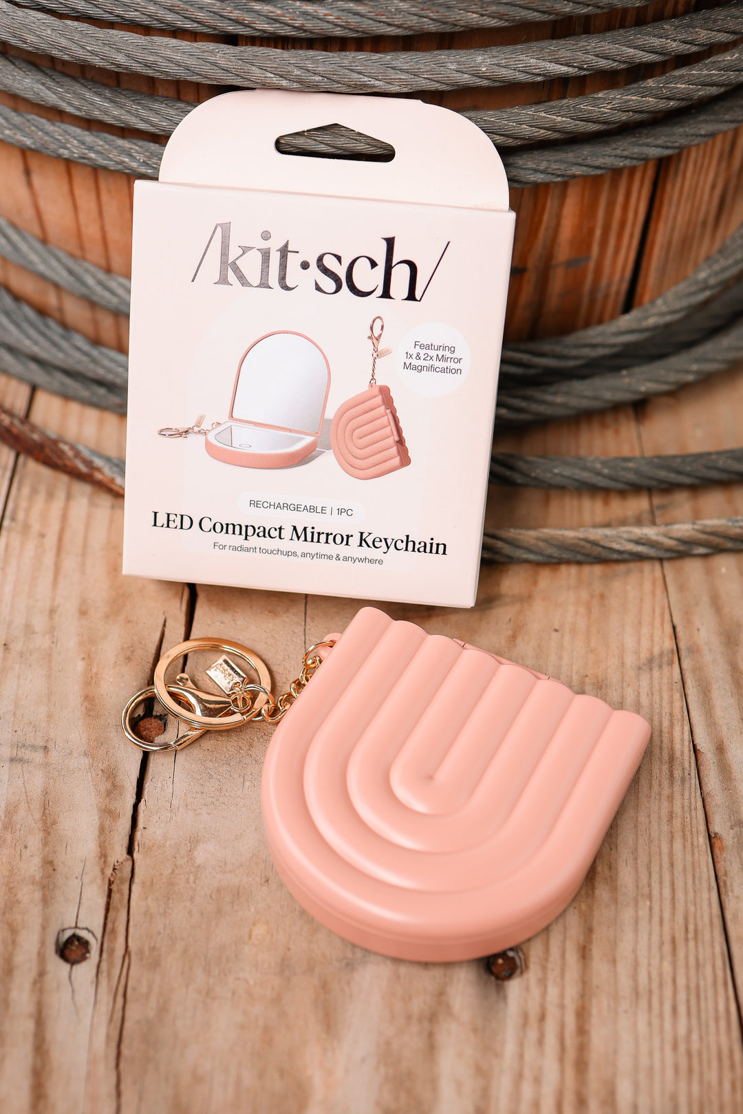Terracotta Compact Mirror Keychain