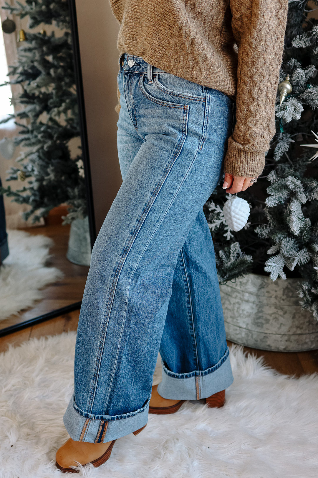 VERVET: Townes High Rise Cuffed Panel Jeans