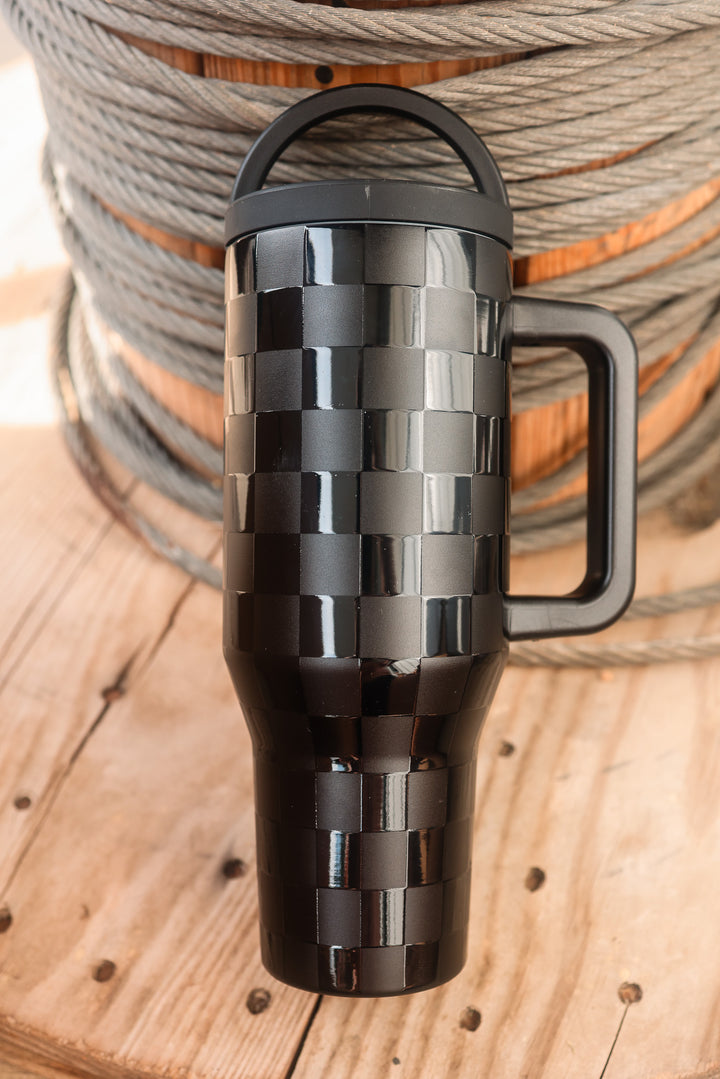 The Hydrate+ 40oz Tumbler - Black Checkered