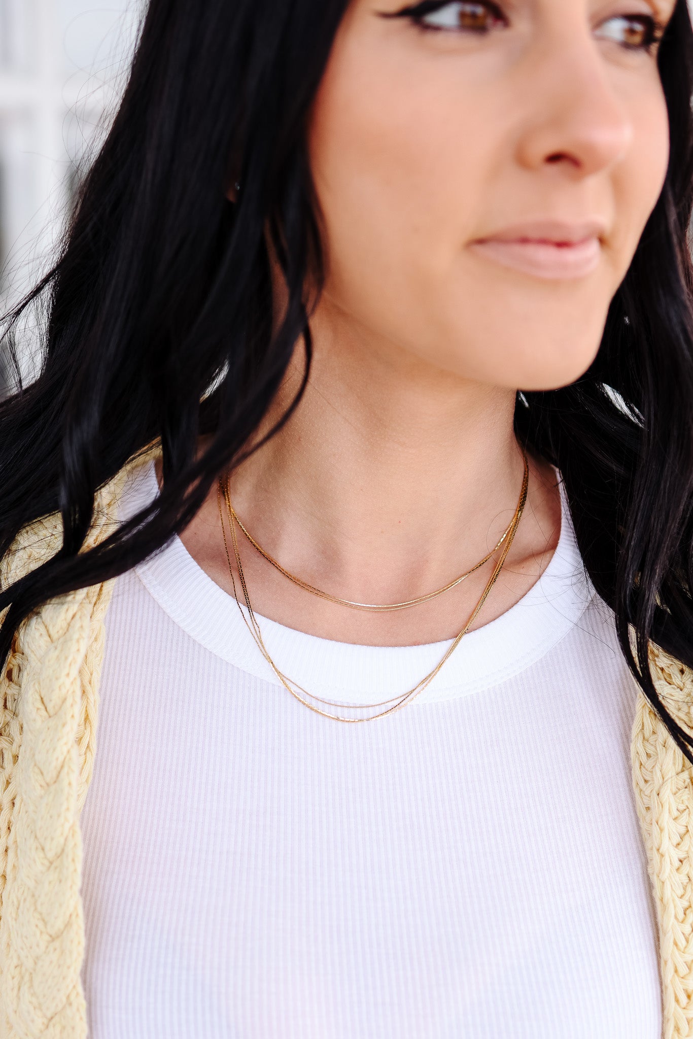 Layered Dainty Chains Necklace - Gold