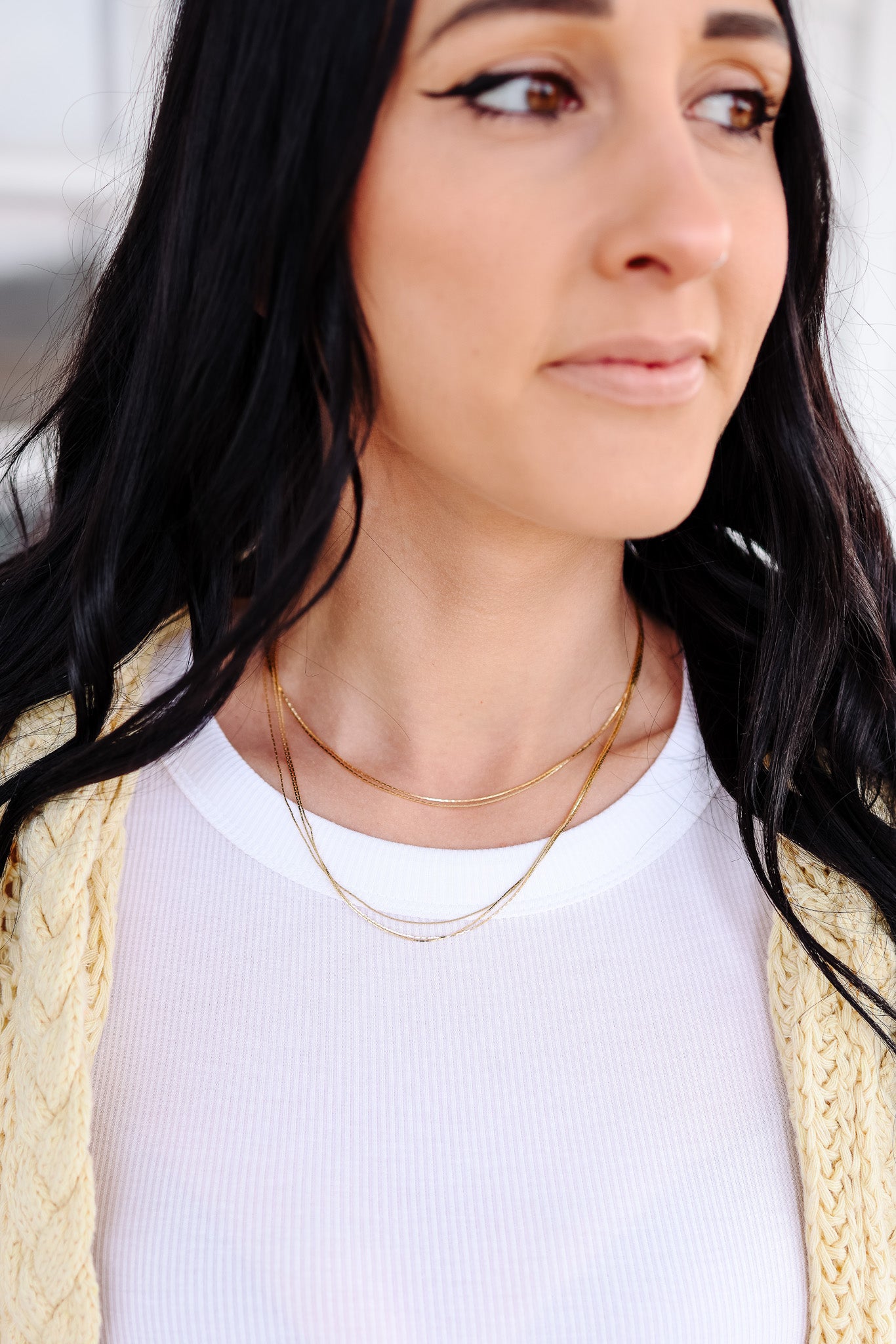 Layered Dainty Chains Necklace - Gold