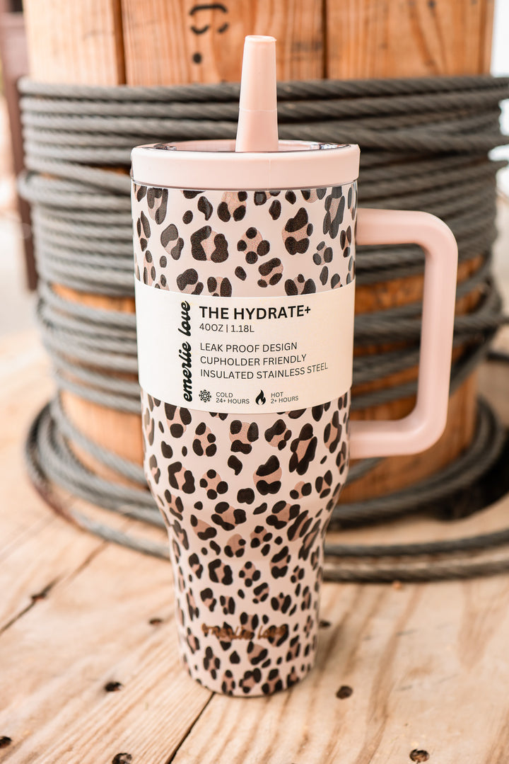 The Hydrate+ 40oz Tumbler - Neutral Leopard