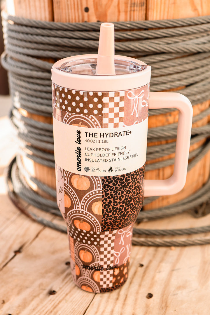 The Hydrate+ 40oz Tumbler - Pumpkin Patchwork