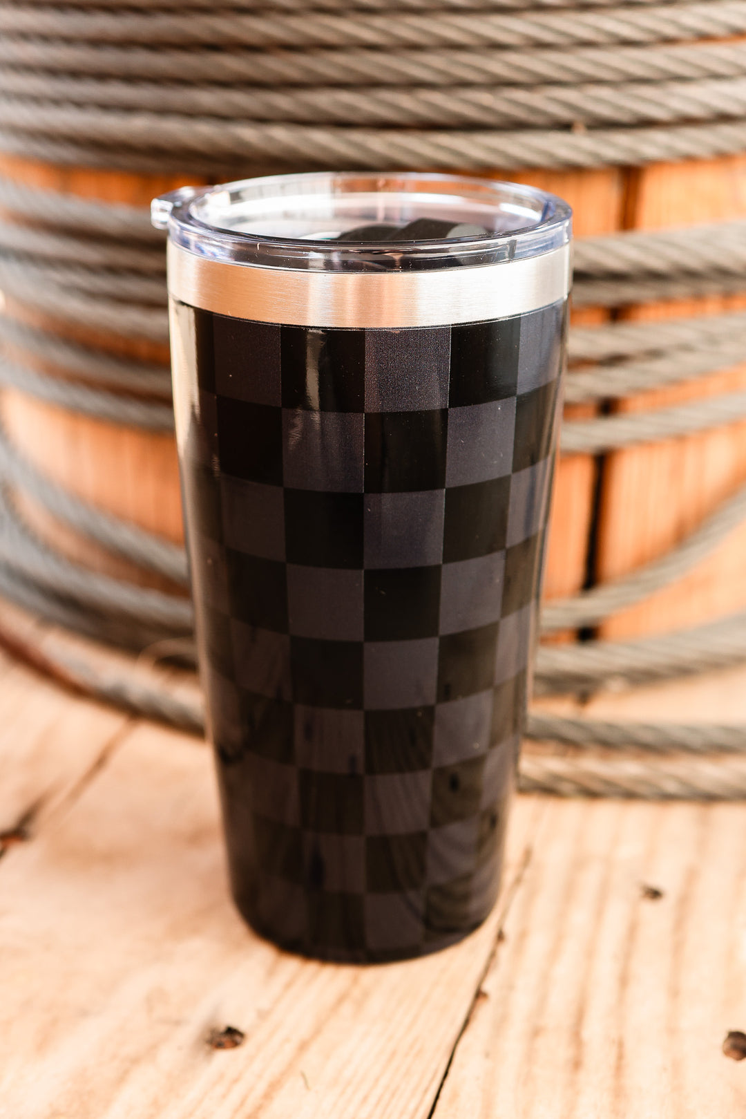 Free The Perk+ 20oz Coffee Mug - Black Checkered