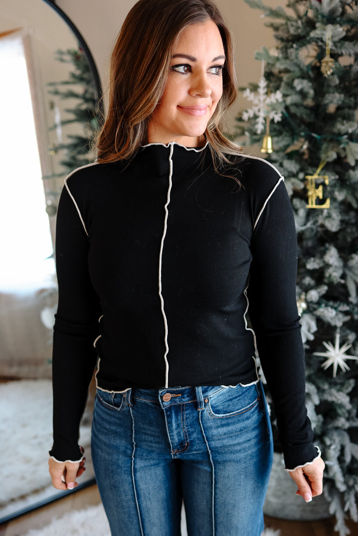 Jovie Cabbage Hem Top - Black