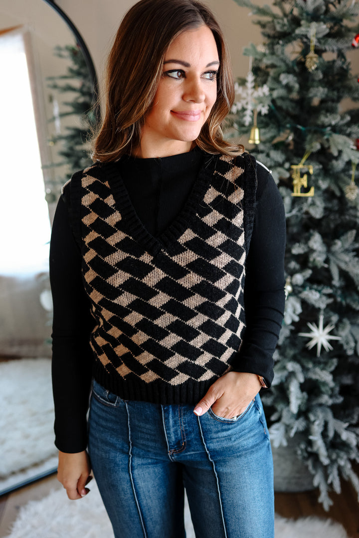 Kyra V-Neck Vest - Black