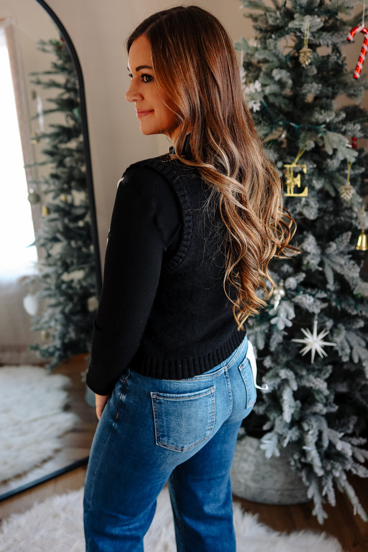 Kyra V-Neck Vest - Black