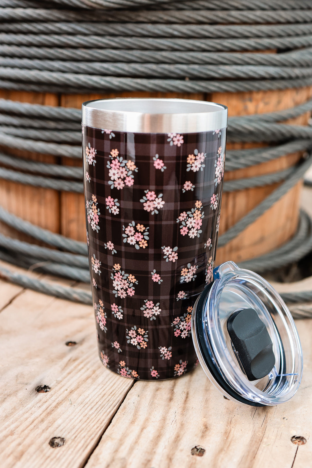 The Perk+ 20oz Coffee Mug - Vintage Brown Floral