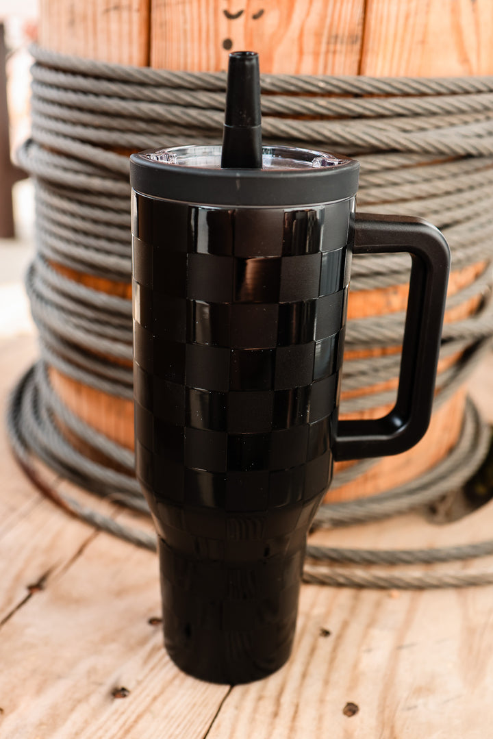 The Hydrate+ 40oz Tumbler - Black Checkered