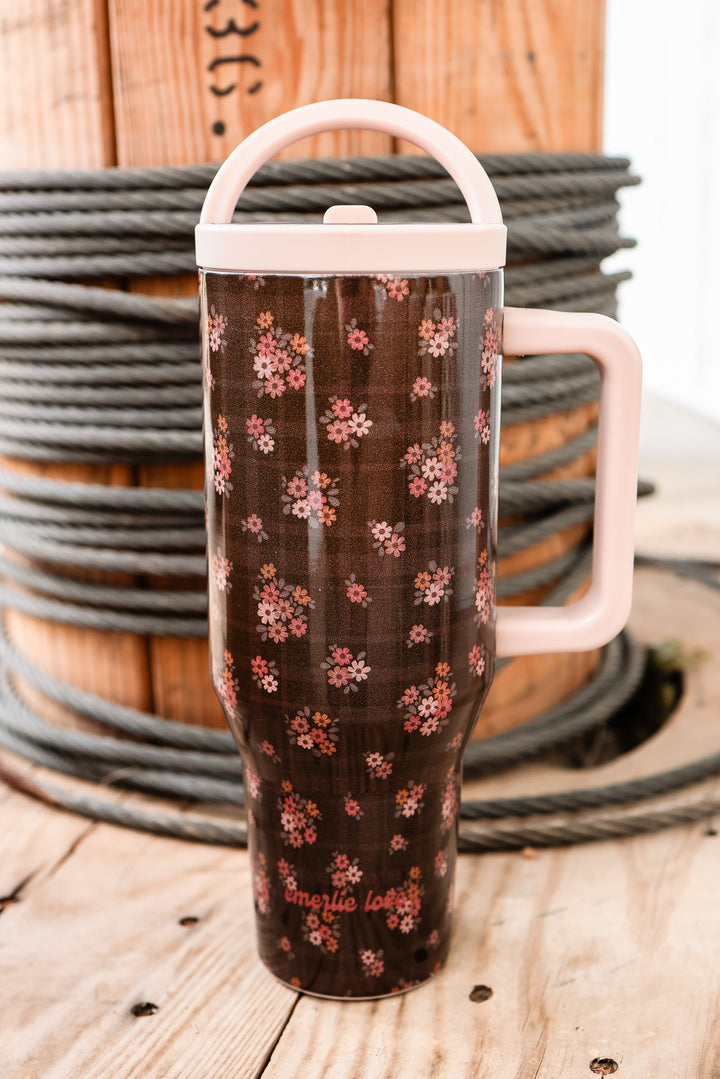 The Hydrate+ 40oz Tumbler - Vintage Brown Floral